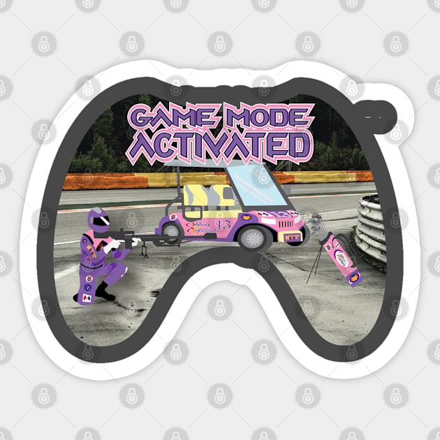 Game Mode Activated Pink race track Sticker by Sublime Expressions